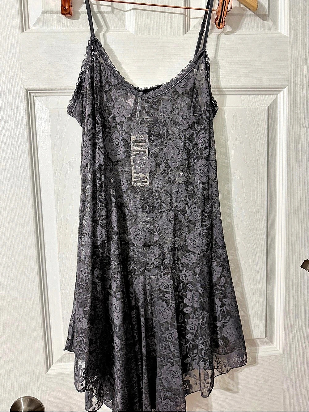 Urban Outfitters Gray Floral Lace Mini Dress New